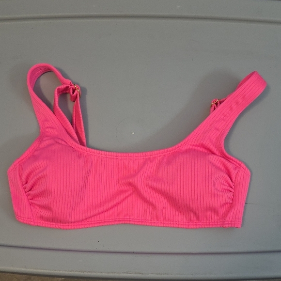 (J35) Wild Fable Pink Asymmetrical Bikini Top - Picture 1 of 5